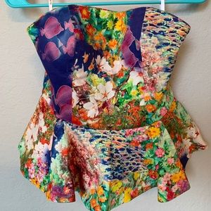 Bardot colorful strapless shirt